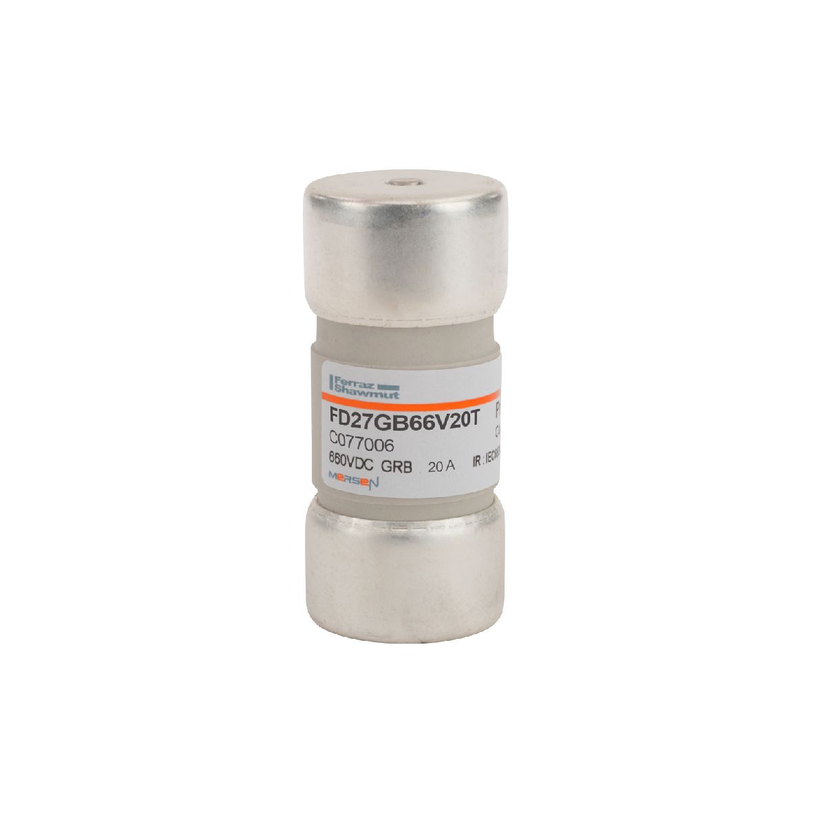 C077006 - Cylindrical fuse-link gR (gRB) 660VDC 27x60, 20A with striker